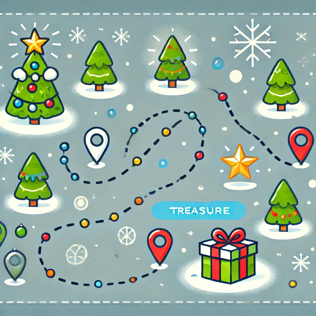 une carte de trésor, l' activités de noël à faire avec les enfants