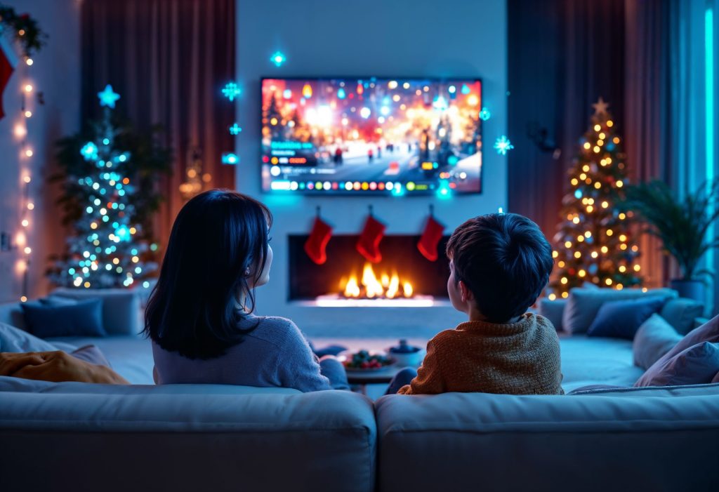 ce retrouver en famille devant la télévision durant les fêtes de noël